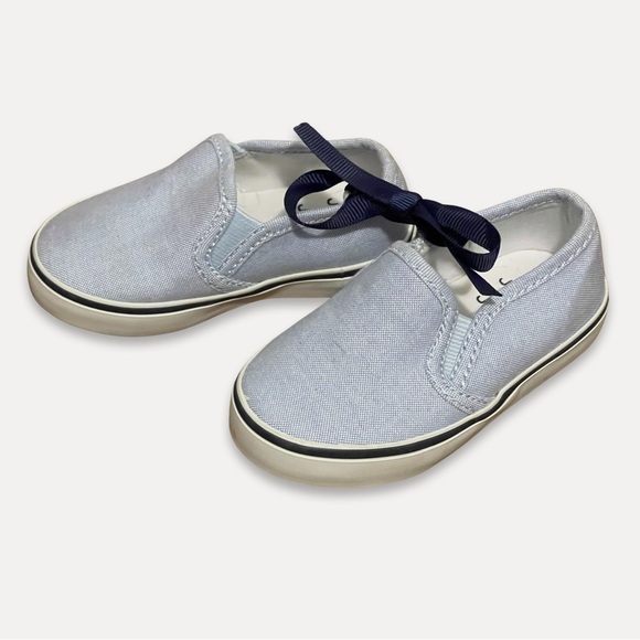 JANIE & JACK || Denim Slip-On Shoes | Light Blue || Unisex Girl Boy Toddler 5 - Picture 1 of 4